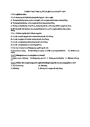 Đề thi học kỳ I môn Vật lý Lớp 7 - Năm học 2017-2018 - Trường THCS Ngũ Đoan (Có đáp án)
